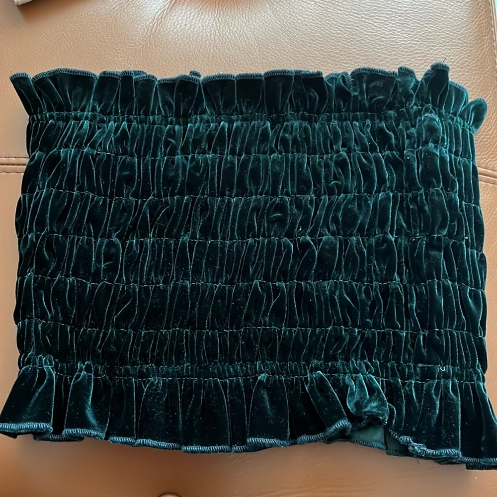 Tiger Mist Velvet Emerald Green Crop Top